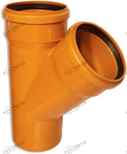 Тройник  канализацион. 200-200 45гр. (KZ) POLITRON 203135