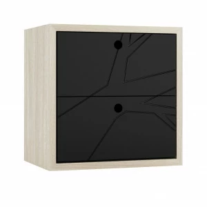 Тумба прикроватная черный дуб "Лория" ODINGENIY  178414 Бежевый;черный