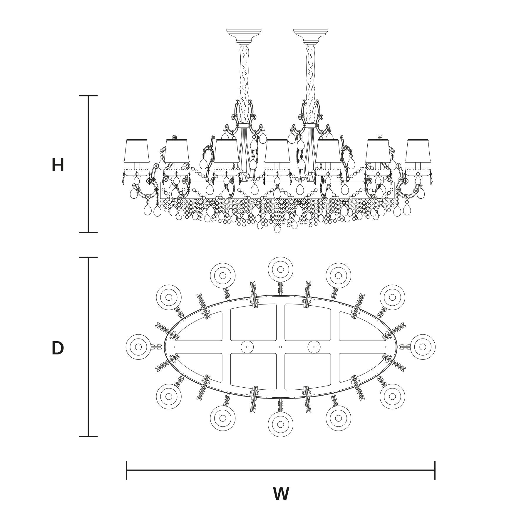 Подвесной светильник с кристаллами Masiero Eternal ARCH-00123573 - Вид №2