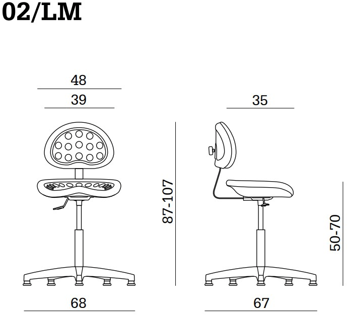 Linea Fabbrica Табурет офисный 5-спицевый со спинкой Tractor sun-id-1492974 - Вид №3