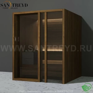 Effegibi YOKU.G60 BI.70300013 Био-сауна с правой дверью. Мощность: 6 кВт макс. Размеры: длина 174 см, ширина 170 см. Отделка: чёрный орех
