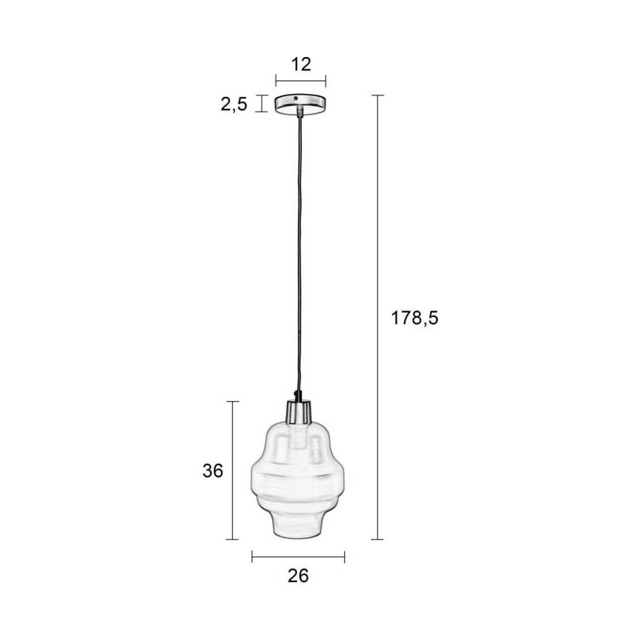 Лампа подвесная Rose черная White Label Living 5300131 - Вид №9