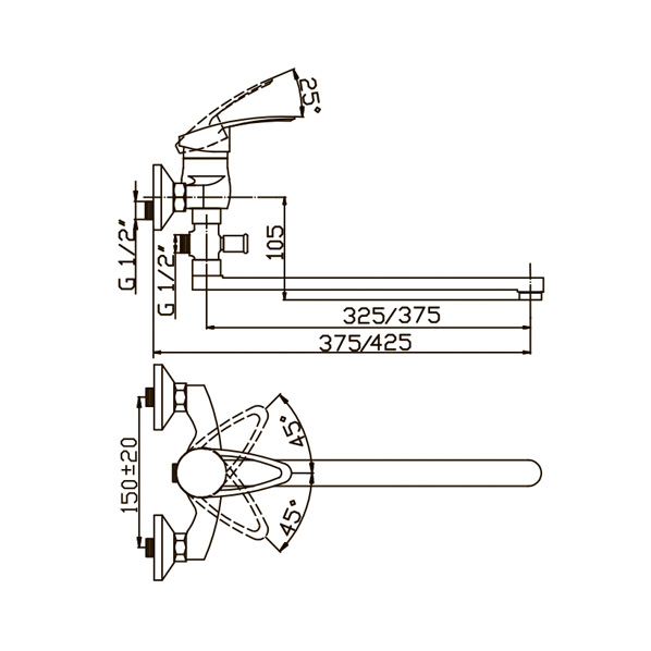 40-L35 OLIO  Смеситель универсальный  ARGO kran 40l35olio - Вид №1