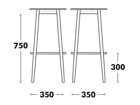 Высокий деревянный мягкий стул с подставкой для ног ONDARRETA ARCH-00077347 - Вид №2