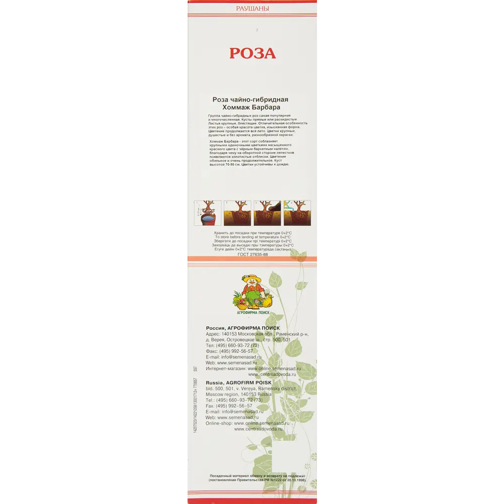 Роза чайно-гибридная Хоммаж Барбара 82527373 STLM-2200127 Santreyd  - Вид №1