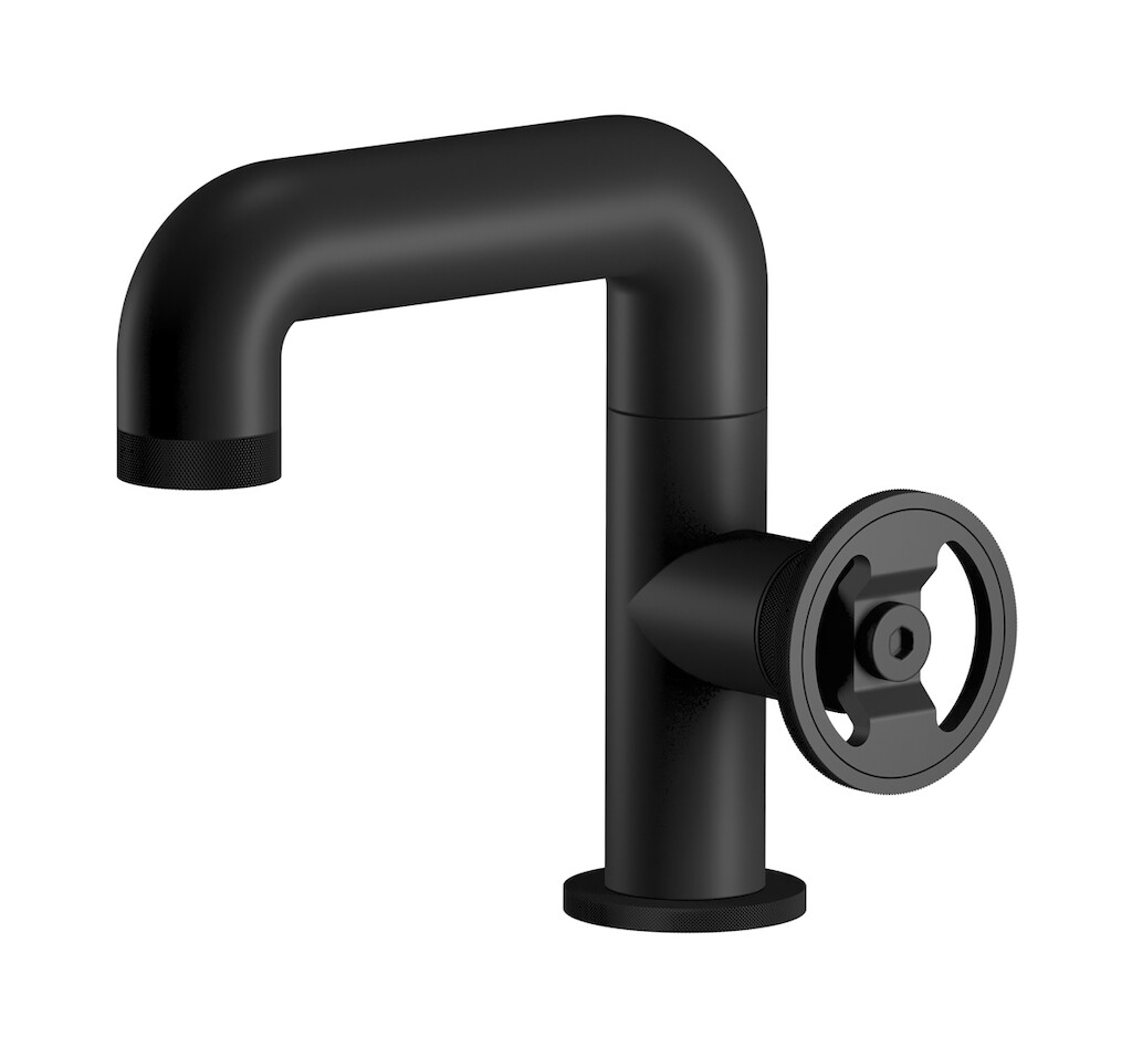 Смеситель для раковины на 1 отверстие в комплекте с донным клапаном WE ARE IB b1200np Matt Black Bold