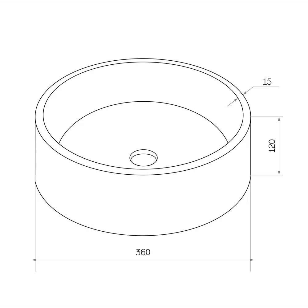 Раковина Round накладная 36x36 см цвет серый матовый Santreyd STLM-2085454 - Вид №5