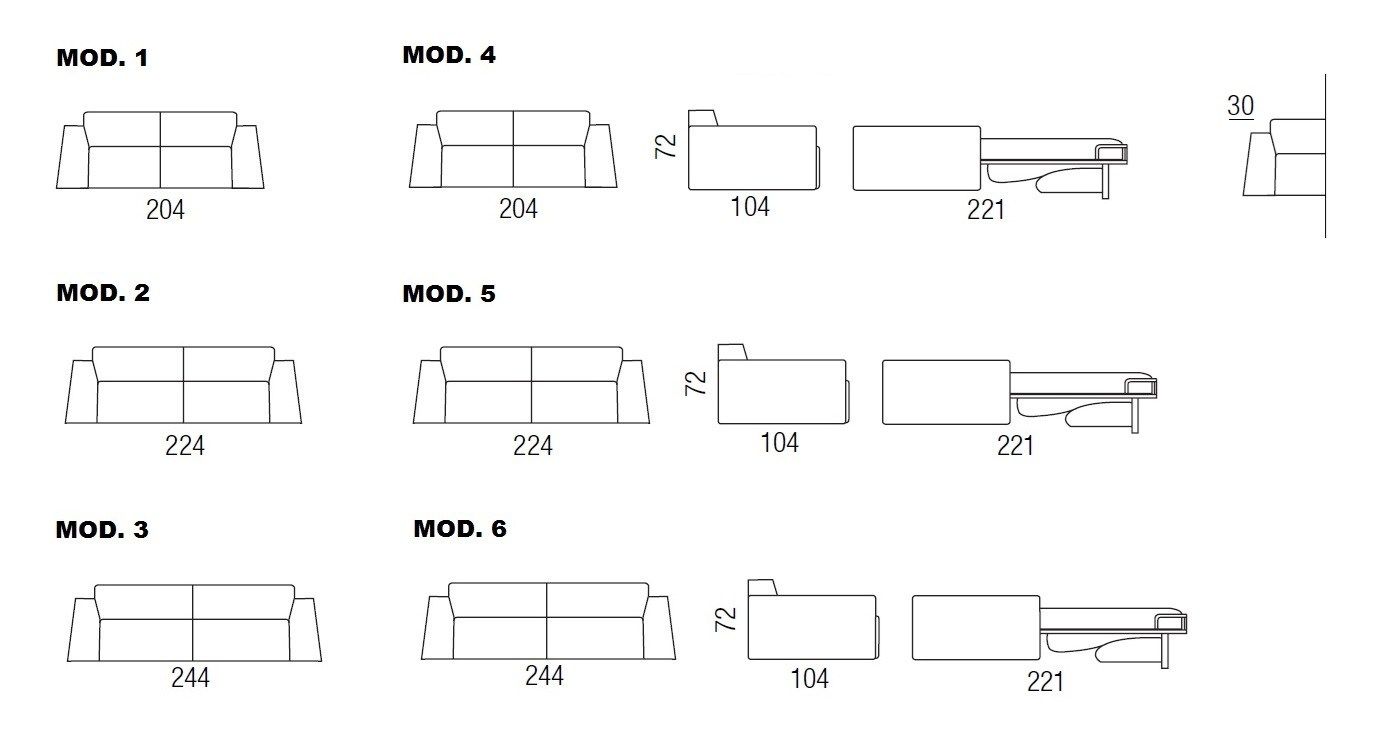 Двуспальный диван-кровать из ткани Milano Bedding PARKER ARCH-00028320 - Вид №3