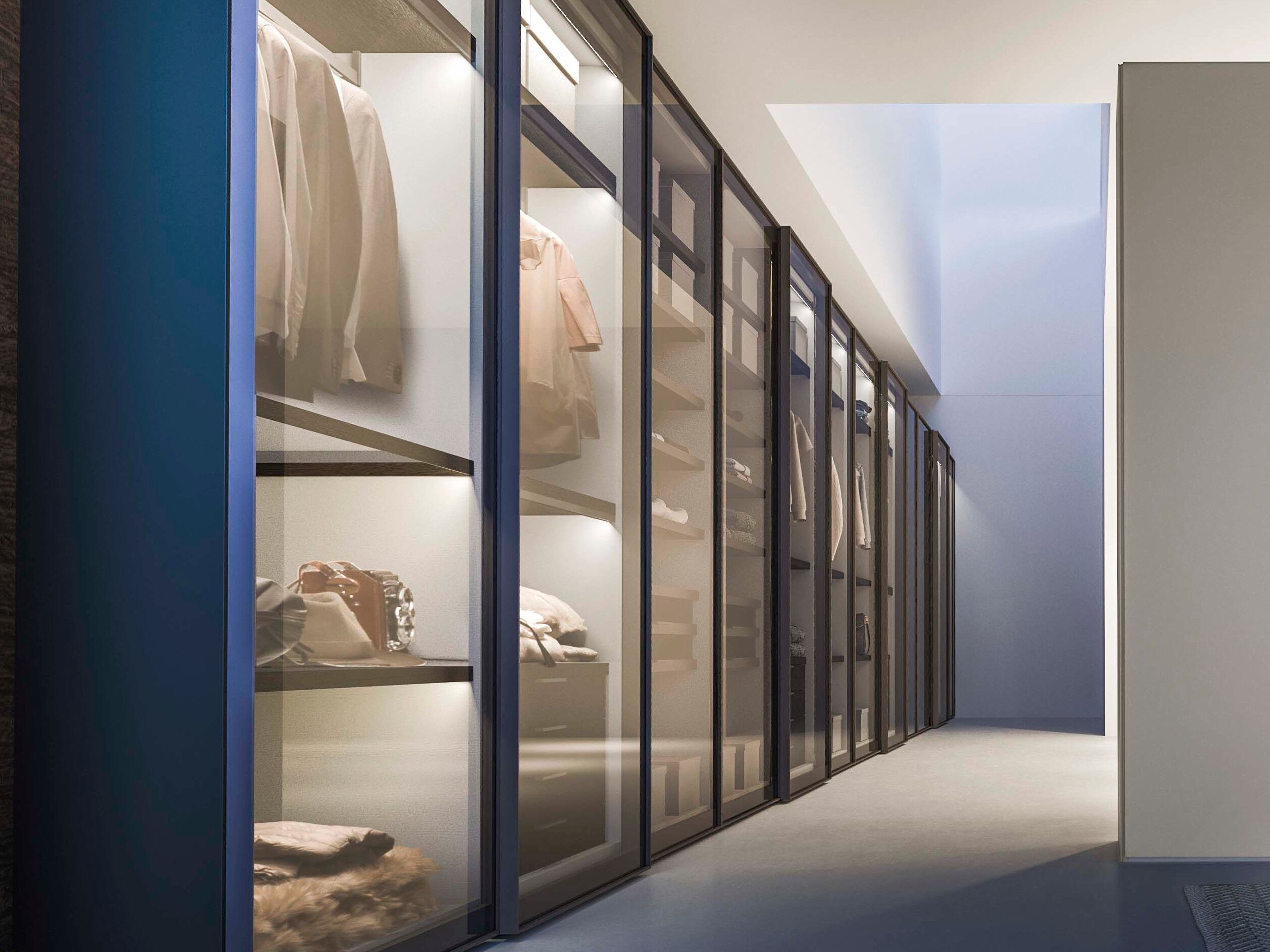 Шкаф из дерева и стекла с раздвижными дверями Alf DaFrè смеситель ARCH-00146014