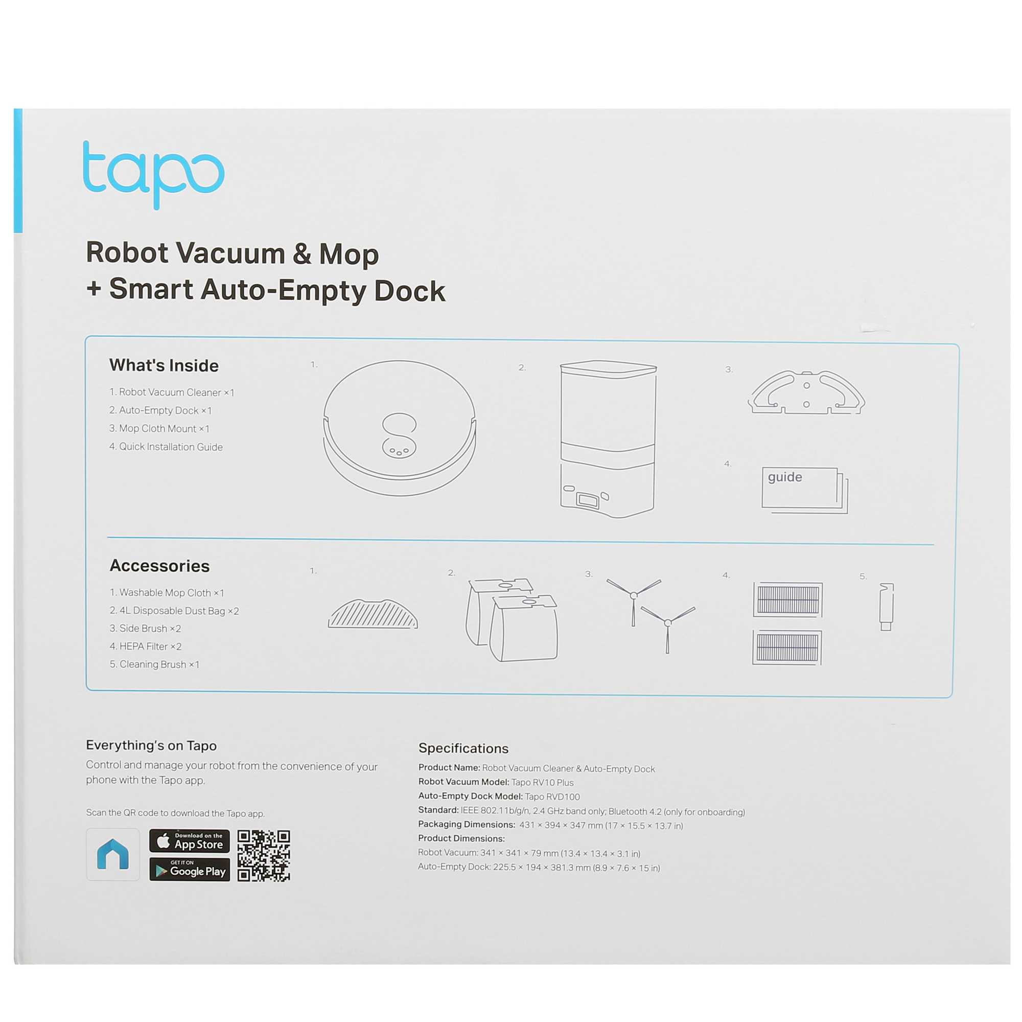 5411522 Робот-пылесос TP-Link Tapo RV10 Plus белый STDN-0106739 - Вид №10