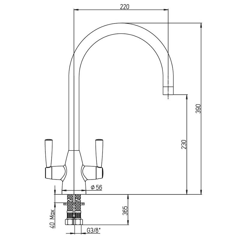 Paini Cucina 64CR490KM смеситель для кухни - Вид №2