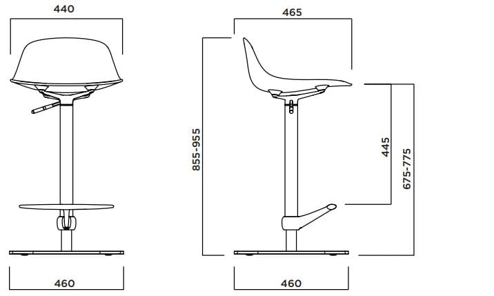 Регулируемая высота полипропиленовый стул Infiniti Pure Loop Mini ARCH-00121635 - Вид №4