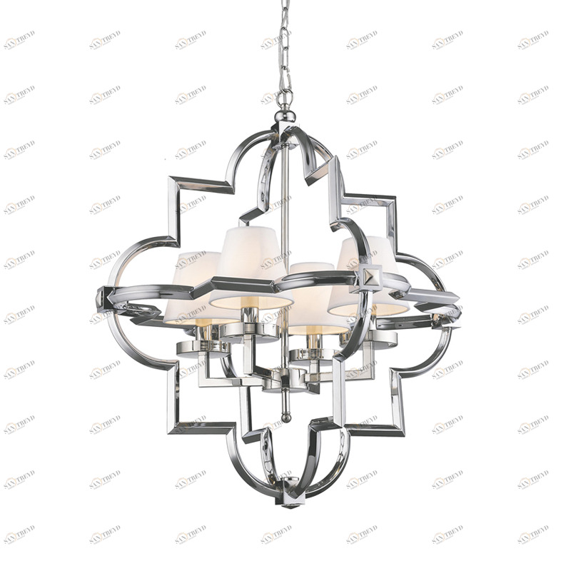 Светильник подвесной 77х70 см никель Mandeville KM0728P-4M nickel DELIGHT COLLECTION ДИЗАЙНЕРСКИЕ 00-3883064 Прозрачный;серебро 