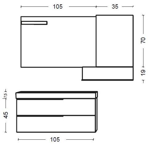 Mobiltesino Тумба под умывальник из фанерованной древесины с ящиками Fly sun-id-1501598 - Вид №5