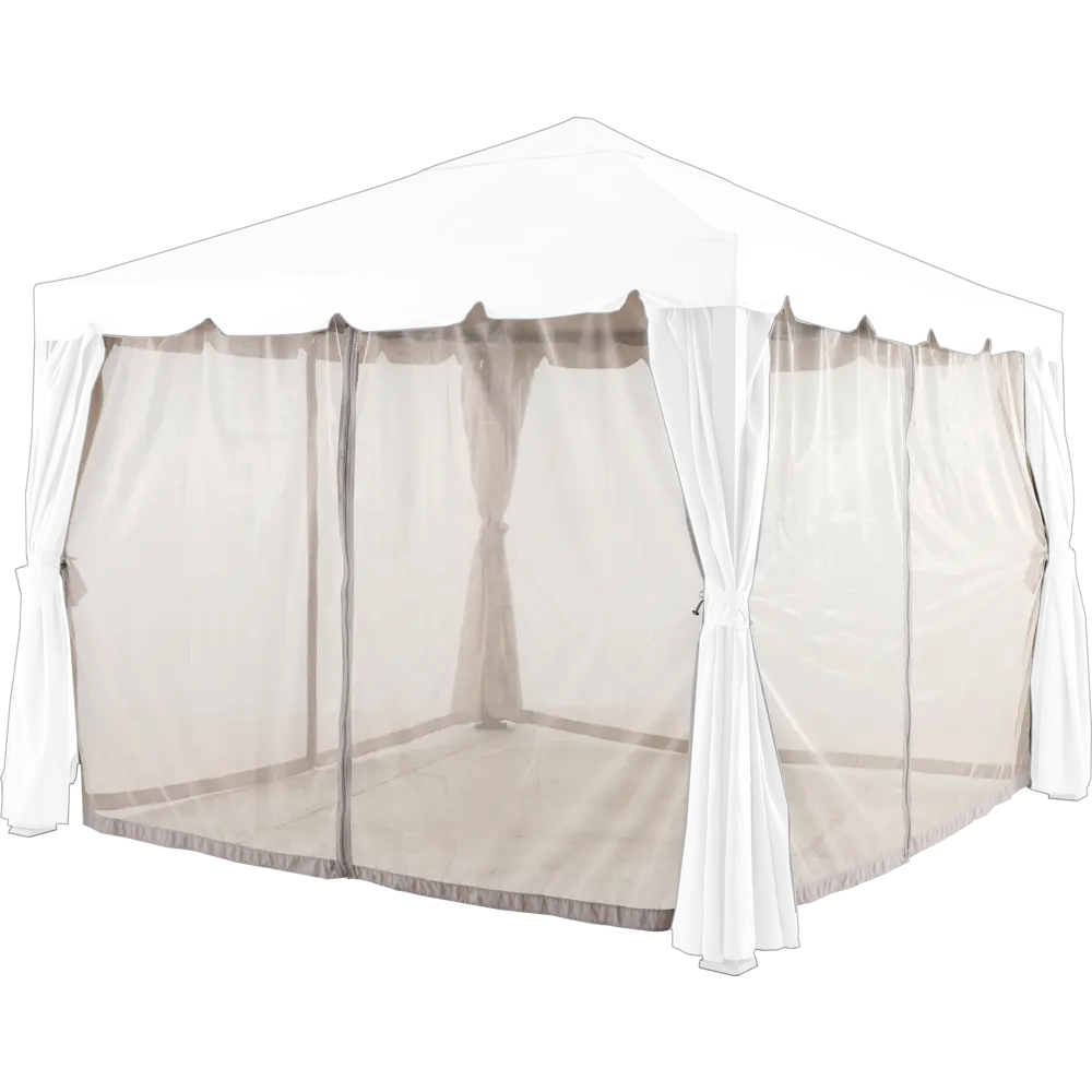 Сетки москитные для павильона Ysis 3x3 м цвет серый/коричневый 4 шт NATERIAL STLM-2069943