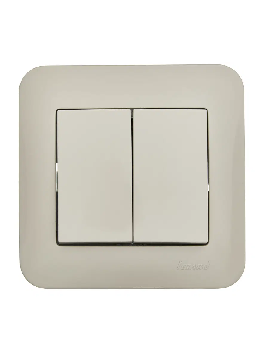 ASTI Выключатель двойной крем LEZARD 7081-0303-101
