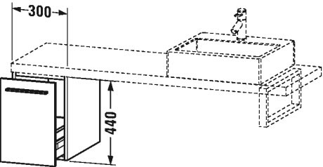 XL542003131 X-Large Шкафчик для компактной консоли Сосна серебристая, декор Duravit - Вид №1