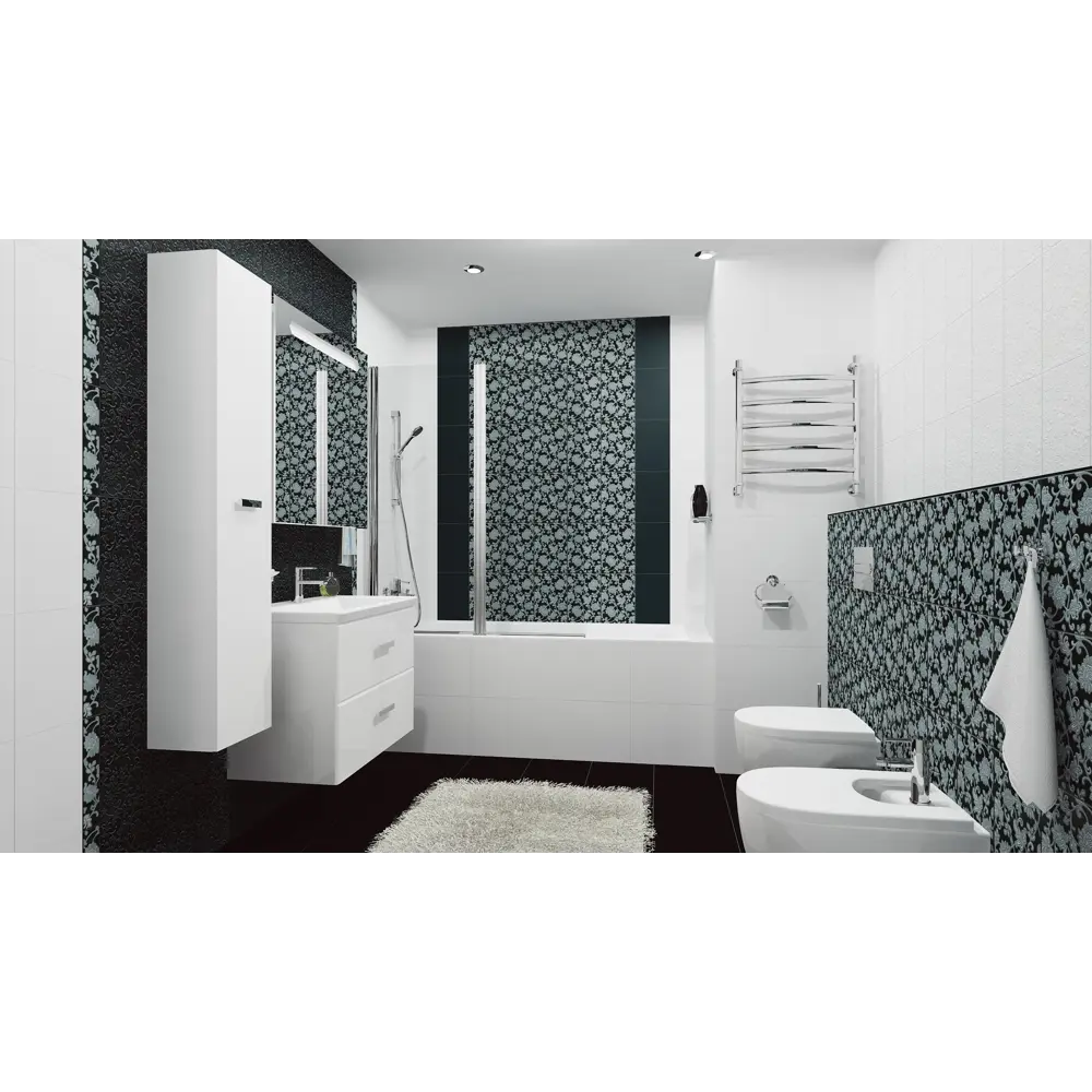 Декор «Аджанта цветы» 20х30 см цвет чёрный Kerama Marazzi STLM-2063343 - Вид №3