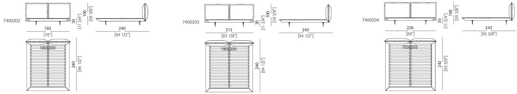Arketipo Двуспальная кровать с мягким изголовьем Auto-reverse sun-id-1394645 - Вид №8