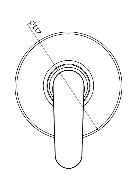 Встраиваемый однорычажный смеситель для душа Cezares ROMANA-DIM-01 - Вид №1