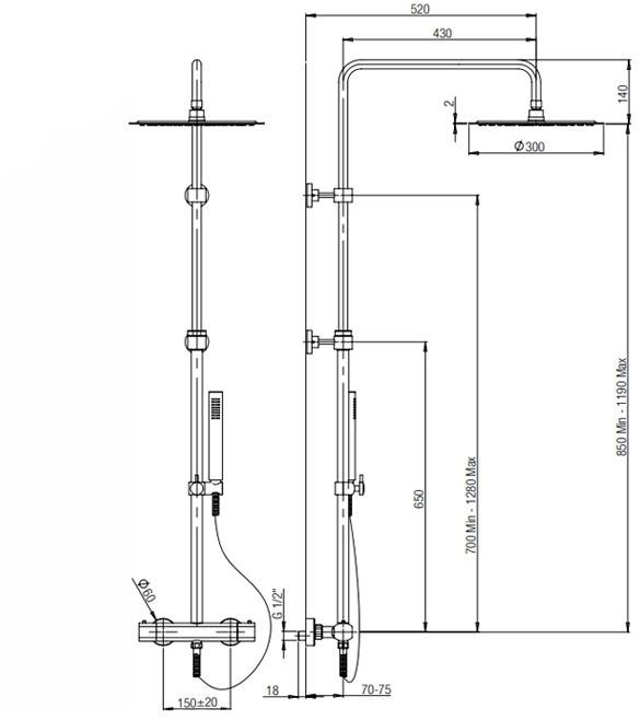 Paini Ovo 86CR689THT21P1 душевая система - Вид №1