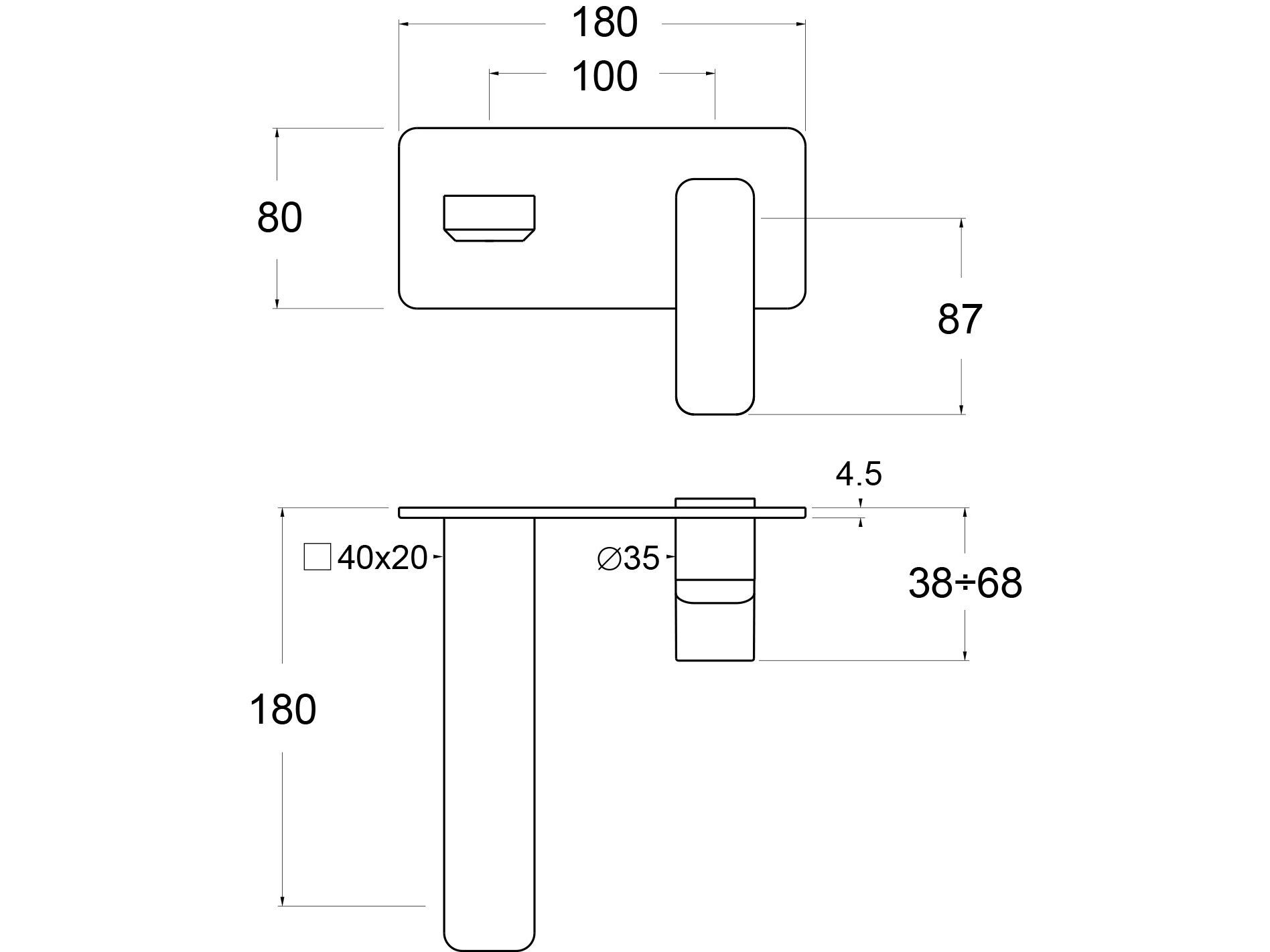 Однорычажный настенный смеситель для раковины GUGLIELMI RUBINETTERIE GX ARCH-00042614 - Вид №2