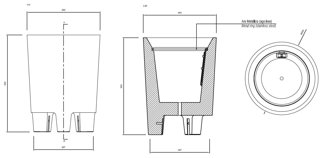 Наружные бетонные стойки для мусора amop Lugarcomum ARCH-00100728 - Вид №2