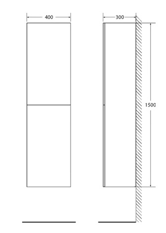 Шкаф подвесной, левосторонний BelBagno REGINA-1500-2A-SC-SV-BLUM-L - Вид №3