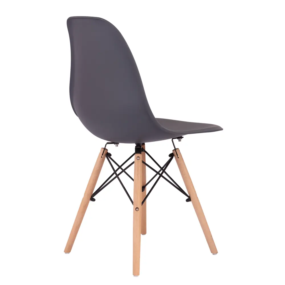 Стул Fitz STF-03-02 47x45x43 см ножки дерево/коричневый сиденье полипропилен цвет темно-серый Santreyd STLM-2174059 - Вид №3