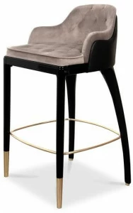 LUXXU Высокий кожаный барный стул с подставкой для ног Charla