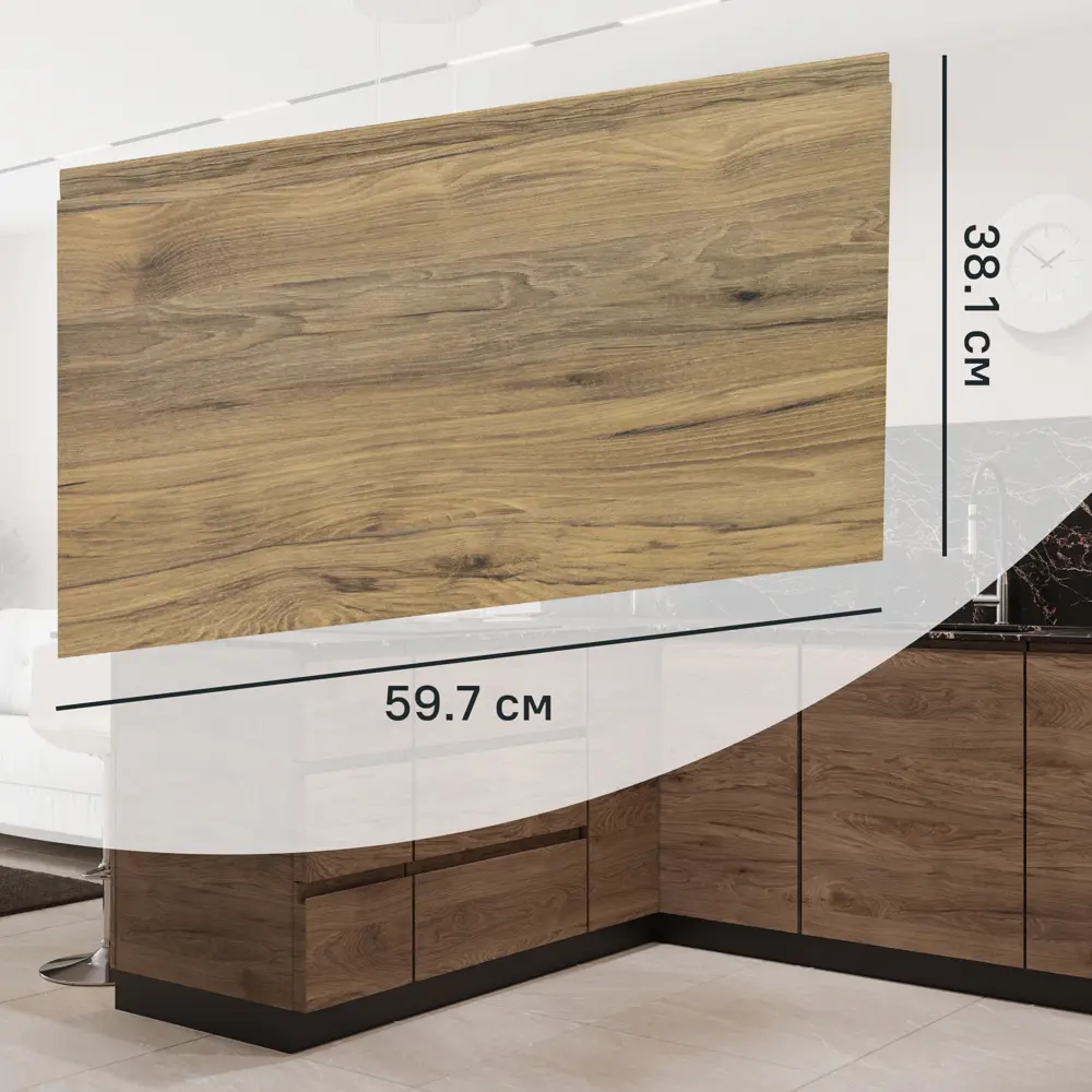 Фасад выдвижного ящика Токио 59.7x38.1 см KONSENSA ЛДСП цвет темное дерево Токио темное дерево STLM-2130129