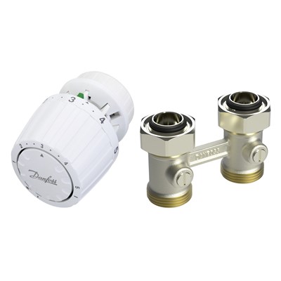 Danfoss Комплект RLV-KB/RTR 7090 для радиаторов с нижним подключением RLV-KB 20 + RTR 7090, 3/4 Прямой 013G7223 