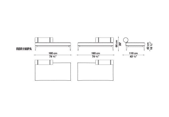 3-местный тканевый садовый диван B&B Italia Outdoor смородина ARCH-00078110 - Вид №24
