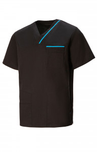 5040167 Куртка ОРИОН мужская черная бирюза  Медицинская одежда  размер 48-50/182-188