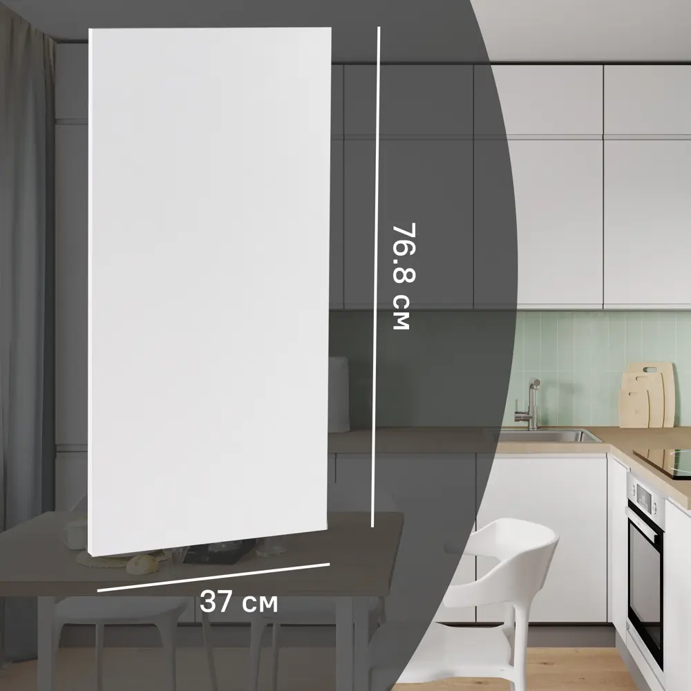 Фальшпанель для кухонного шкафа Токио 37x77 см KONSENSA МДФ цвет белый Токио Белый STLM-2027059