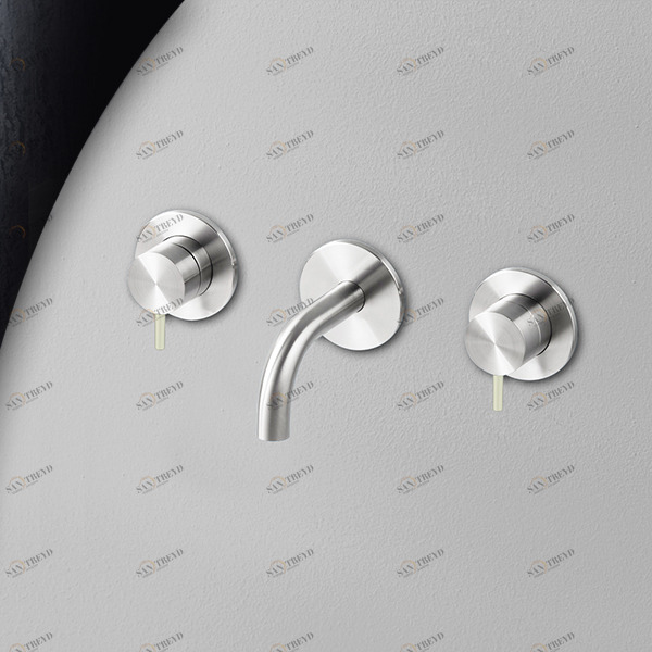 Смеситель для раковины сталь глянцевая с серой ручкой Toki Radomonte TKI27LCIL29