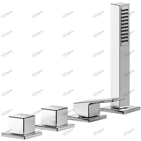 Fir Italia Комплект для ванны из латуни с ручным душем на 4 отверстия Kelio 63 6331504