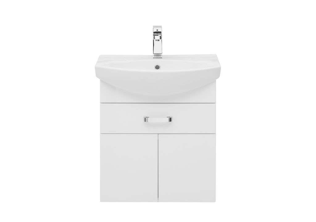Тумба с раковиной Aquanet Ирис 60 белый (1 ящик, 2 дверцы) 0019838100182641 - Вид №2
