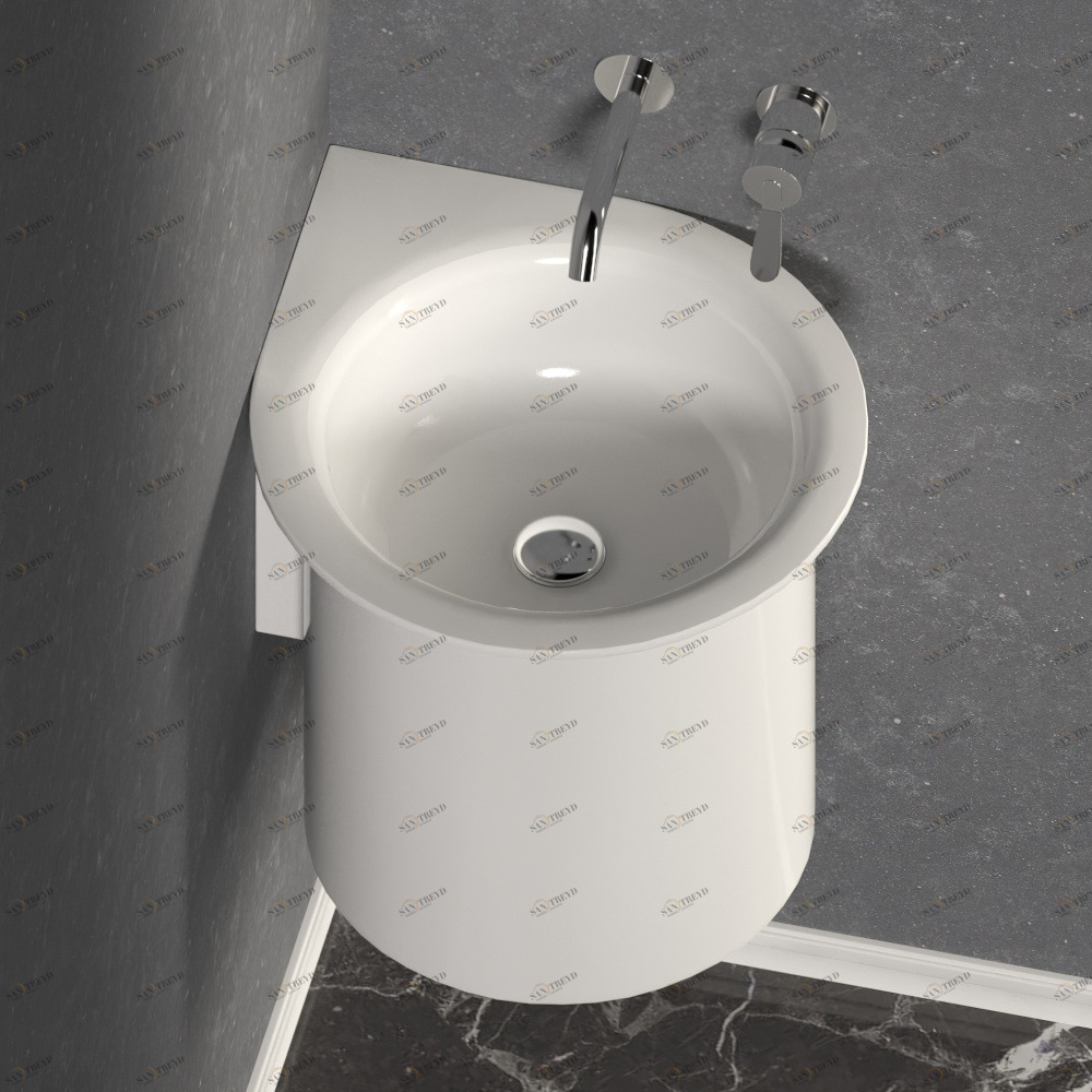 ACER10640ZEXMAR Подвесная раковина настенная круглая Agape IN -OUT белая