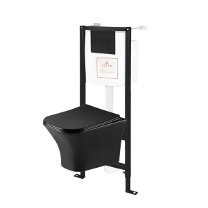 Комплект инсталляция с унитазом Culto Jakob с кнопкой цвет черный матовый