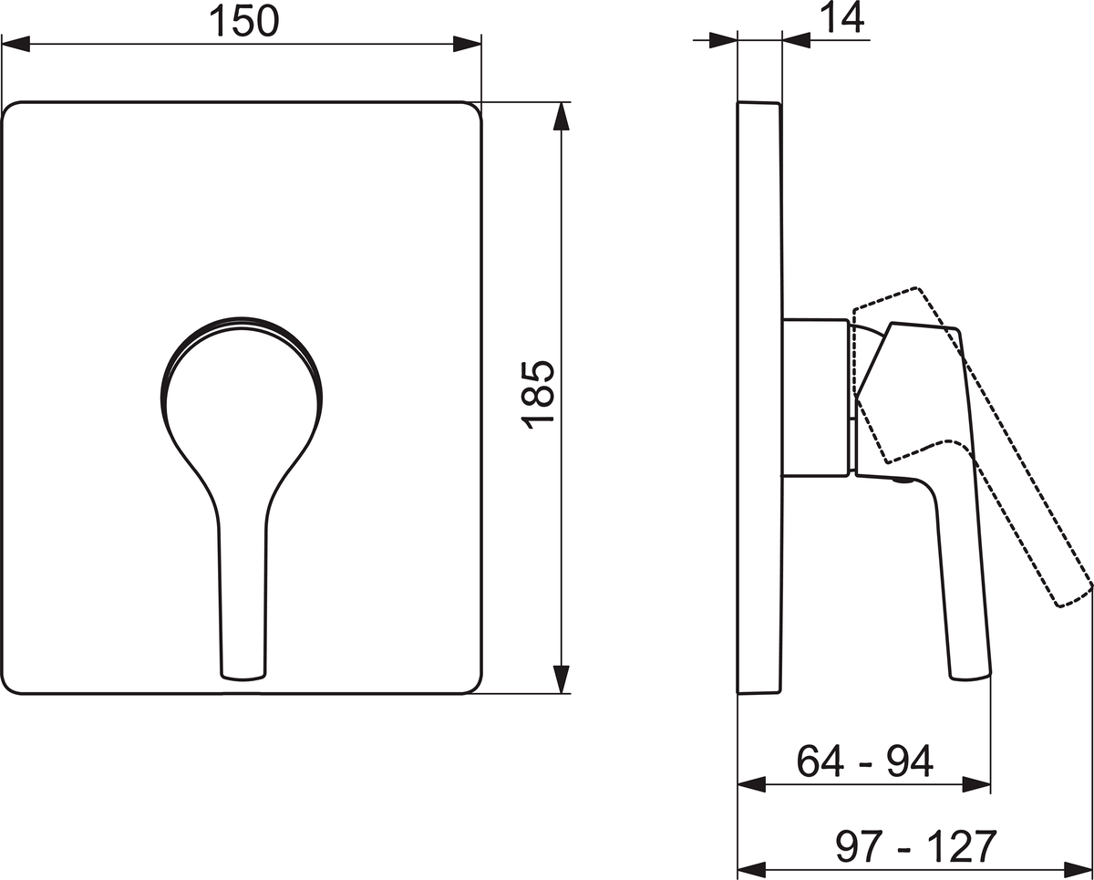 Oras 3987H Панель смесителя для душа 3987H Saga Style Хром  - Вид №1