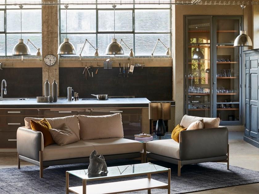 Duvivier Canapés Секционный модульный диван со съемным чехлом из кожи и ткани Jules sun-id-1419420 - Вид №3