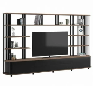 Ersa Книжный шкаф с ящиками и тумбой под ТВ из лакированной фанеры