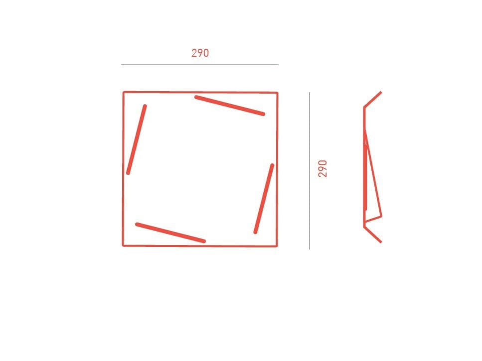 Квадратный металлический лоток Giacopini Pliè ARCH-00010082 - Вид №3
