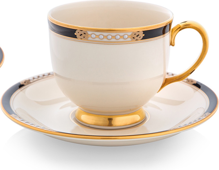 10667287 Lenox Набор из 2 чашек чайных с блюдцами Lenox "Подлинные ценности" 210мл Фарфор костяной 