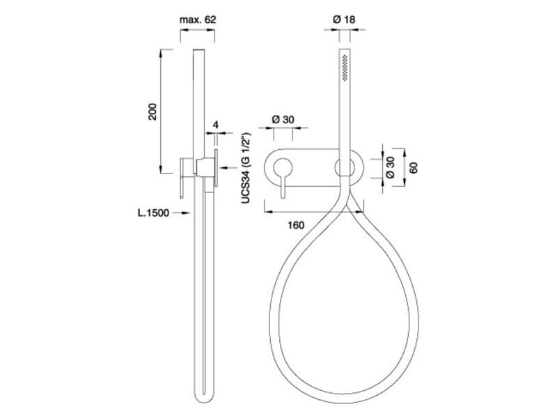 Настенный смеситель для ванны или душа с ручным душем CEADESIGN INNOVO ARCH-00005700 - Вид №2