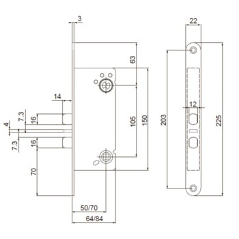Корпус замка Assa Evolution 220 ASSA ABLOY LK01-449