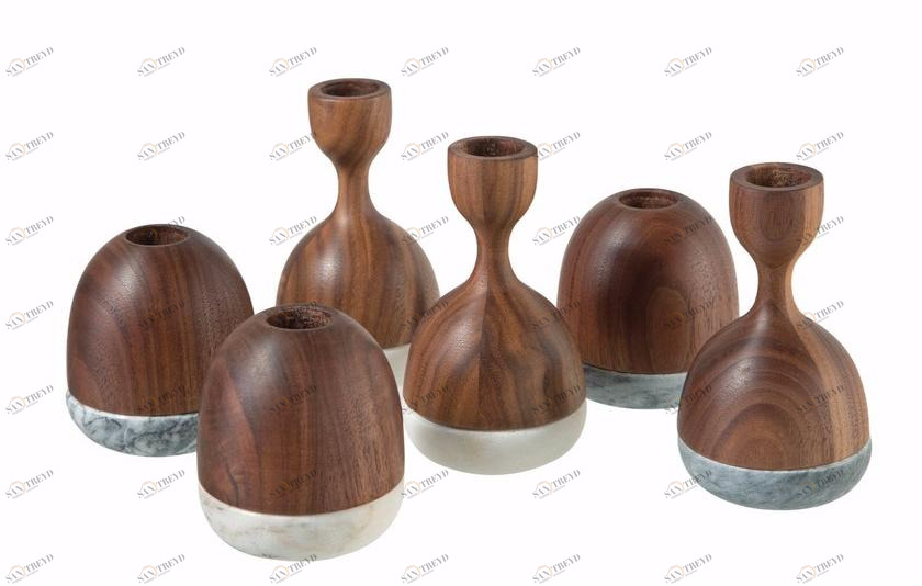 Roche Bobois Подсвечник из дерева и мрамора sun-id-1424647