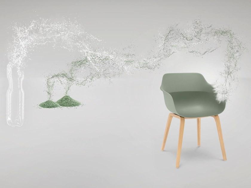 Brunner Экологический пластиковый стул с подлокотниками на 4 ножках Crona 6323/a - Вид №2