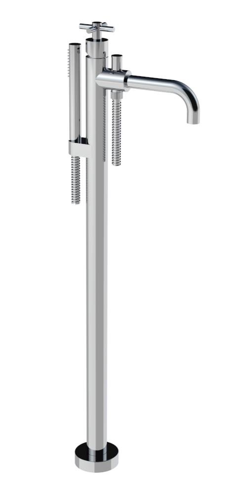 30534 / D Смеситель для ванны в пол с душевым набором и переключателем Bongio T Cross 30534/D